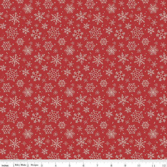 Magical Winterland - Barn Red Snowflakes