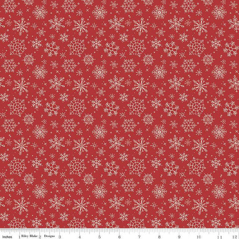 Magical Winterland - Barn Red Snowflakes